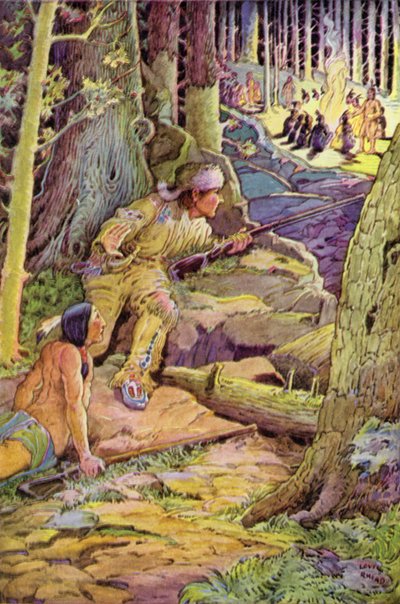 Los jóvenes avanzaron hacia la cresta, Deerslayer al frente de Louis John Rhead